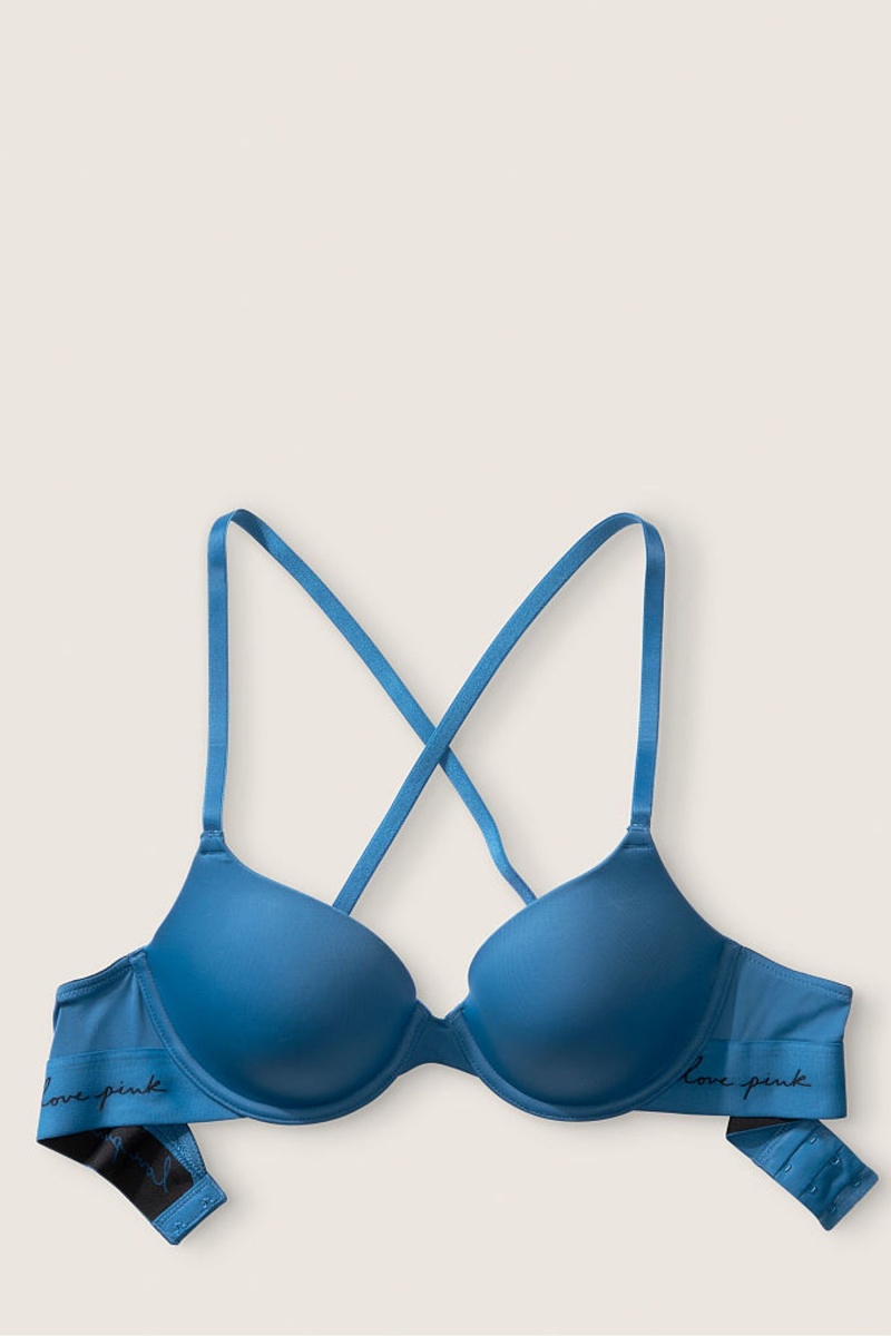 Victoria's Secret Cipkovane Lightly Podsite T-Shirt Bra Modre | WGRYC-2361