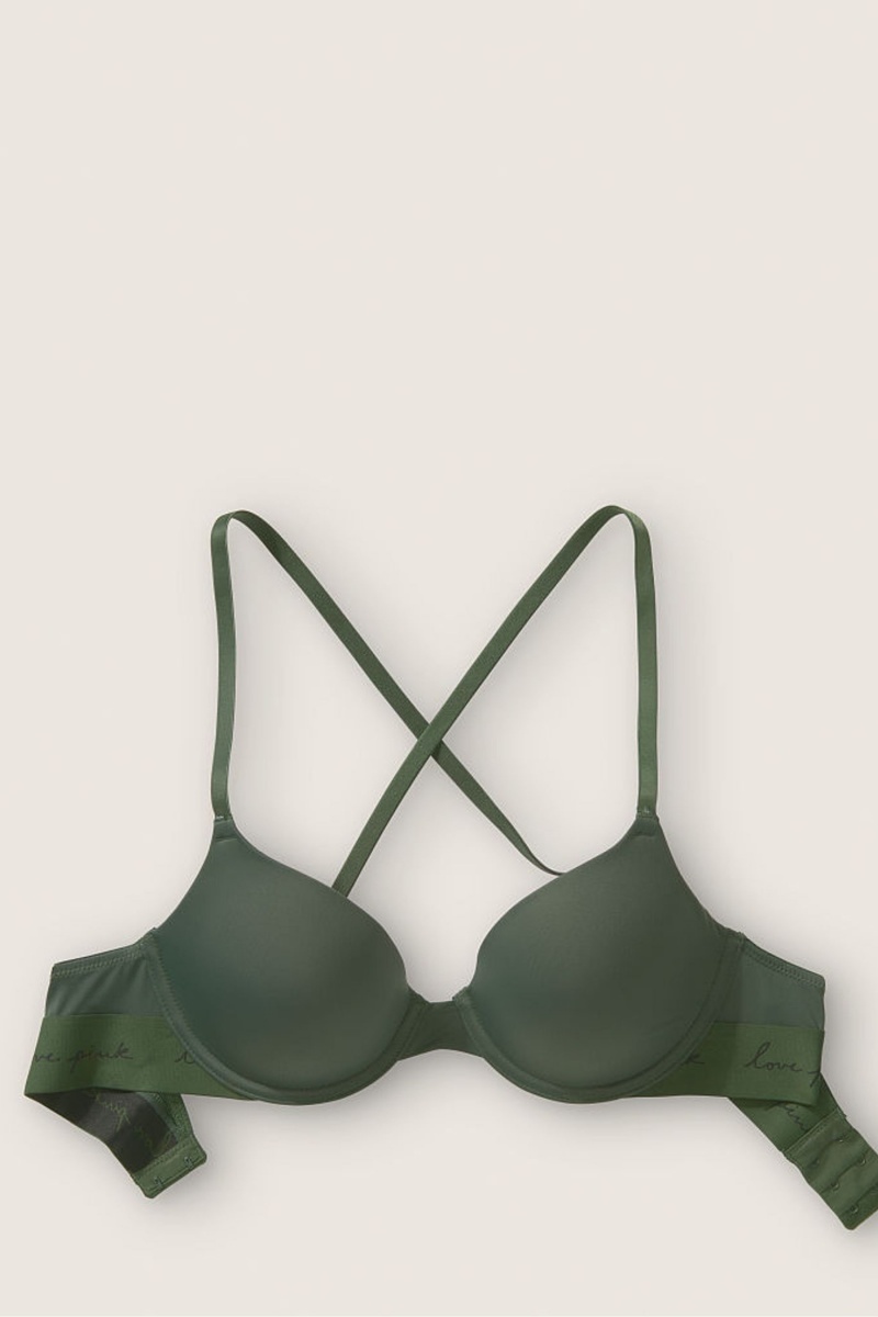 Victoria's Secret Cipkovane Lightly Podsite T-Shirt Bra Modre | NKJPX-6159