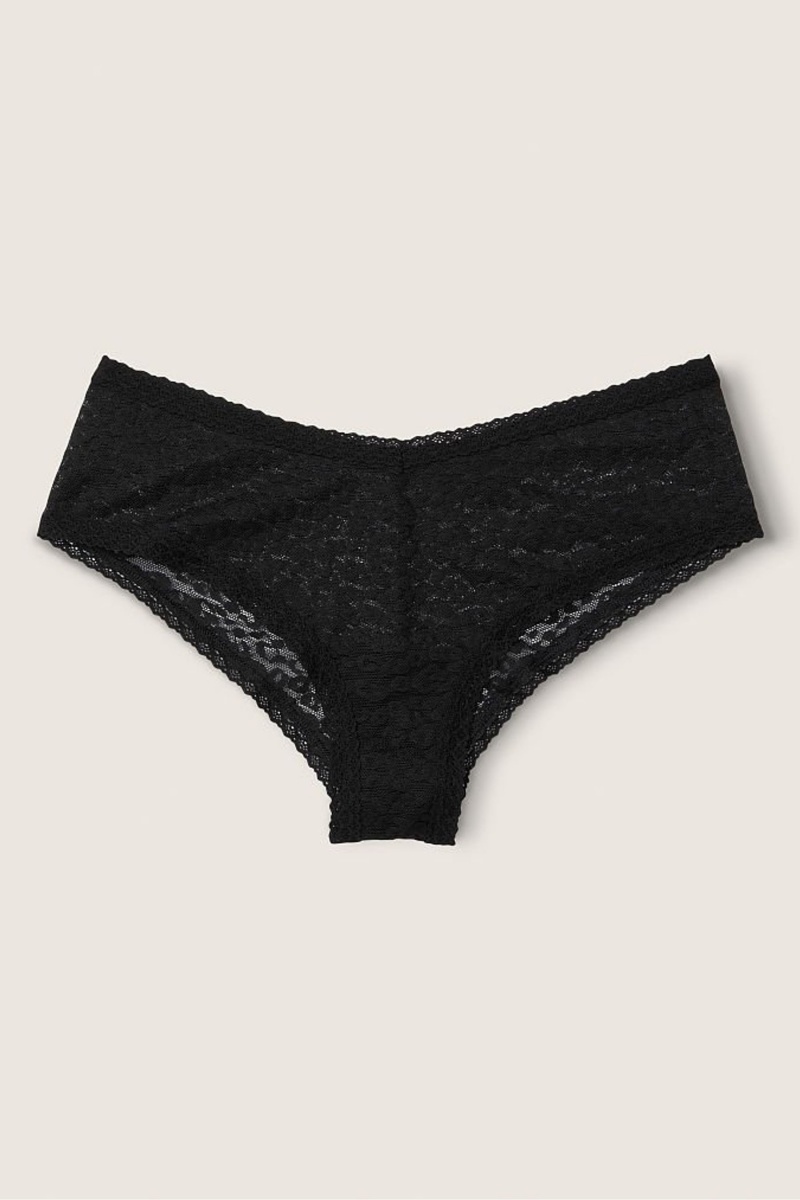 Victoria\'s Secret Cipkovane Logo Cheeky Knickers Čierne | QBDJH-5937