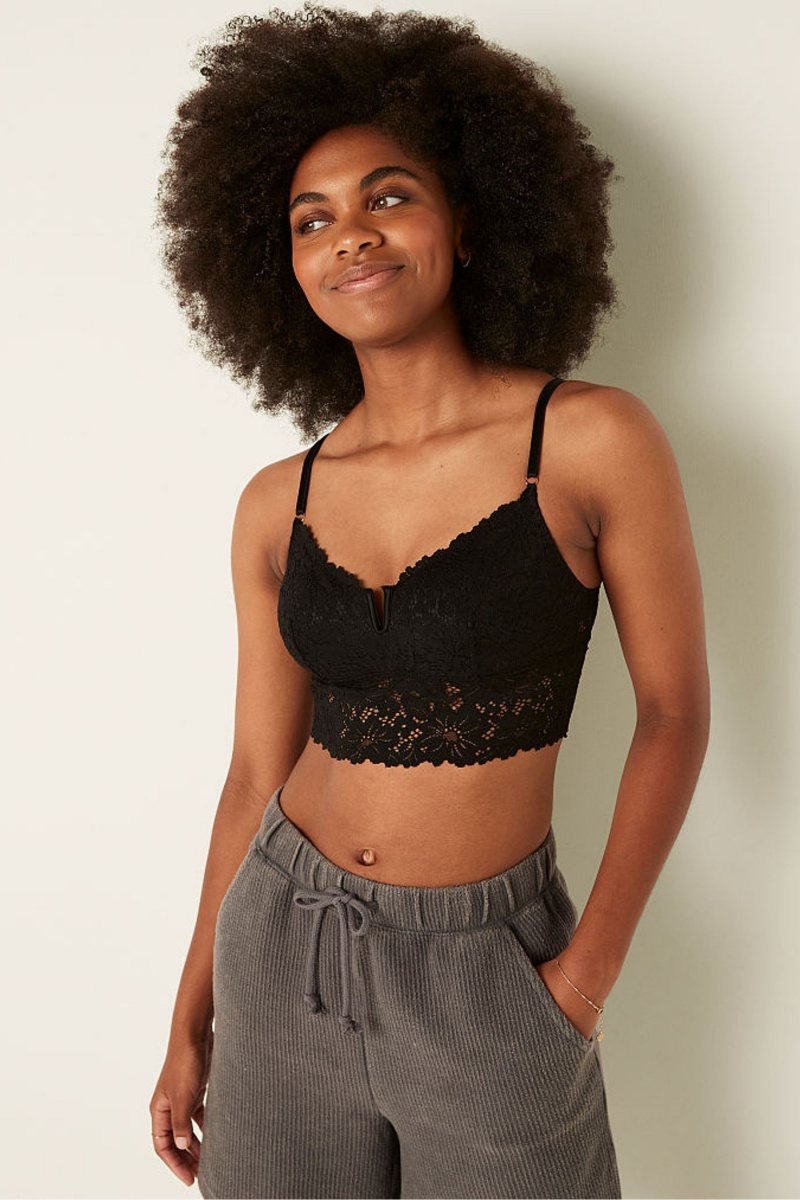 Victoria\'s Secret Cipkovane Longline Bralette Biele | VKFAW-8061