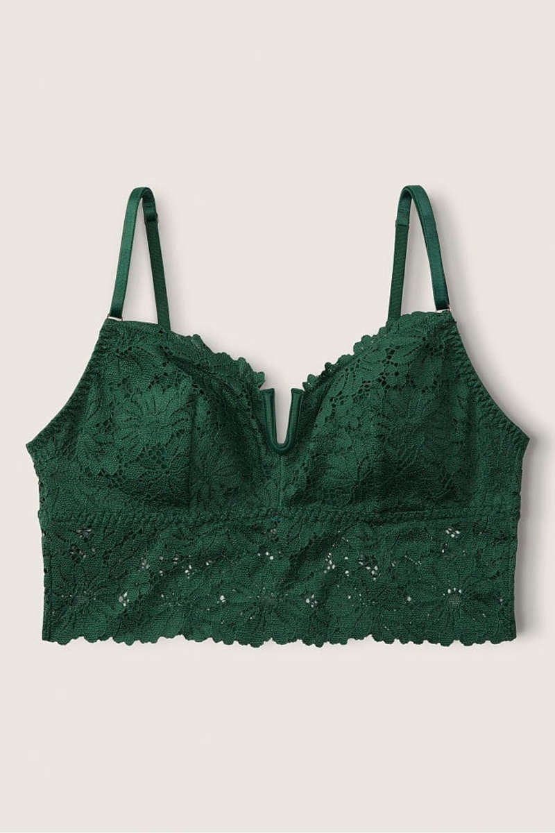 Victoria's Secret Cipkovane Longline Bralette Biele | ZTQJV-5647