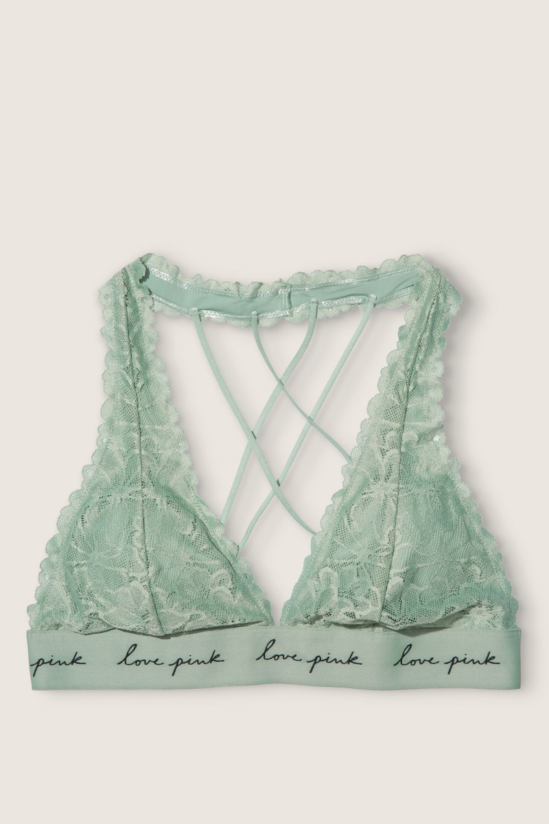 Victoria's Secret Cipkovane Remienkové Back Halterneck Bralette Biele | RPYVT-1578