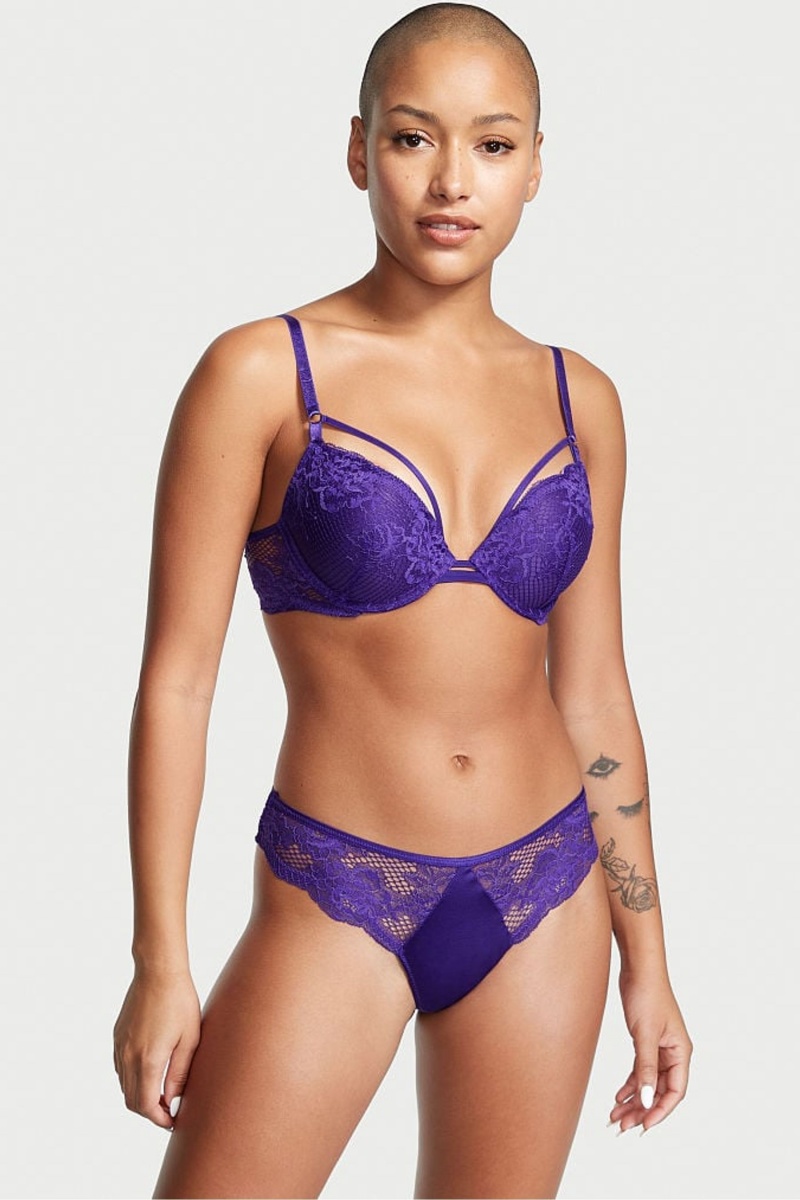 Victoria's Secret Cipkovane Tanga Knickers Čierne | ZALQX-9531