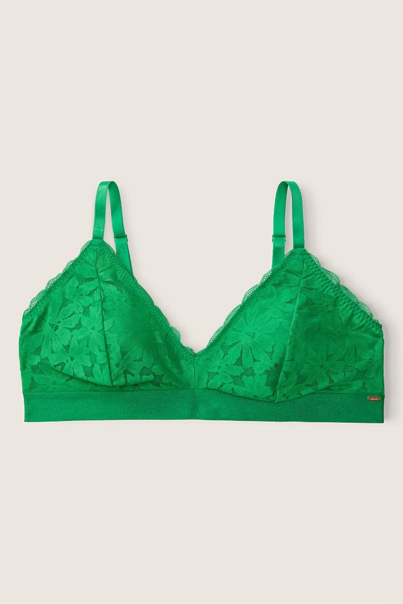 Victoria's Secret Cipkovane Unlined Triangle Bralette Čierne | PTXYB-6542