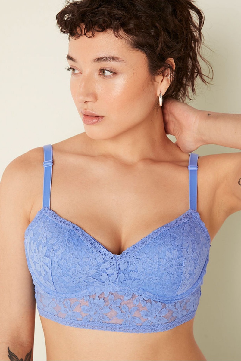 Victoria's Secret Cipkovane Wired Push Up Bralette Modre | YVFPT-6083