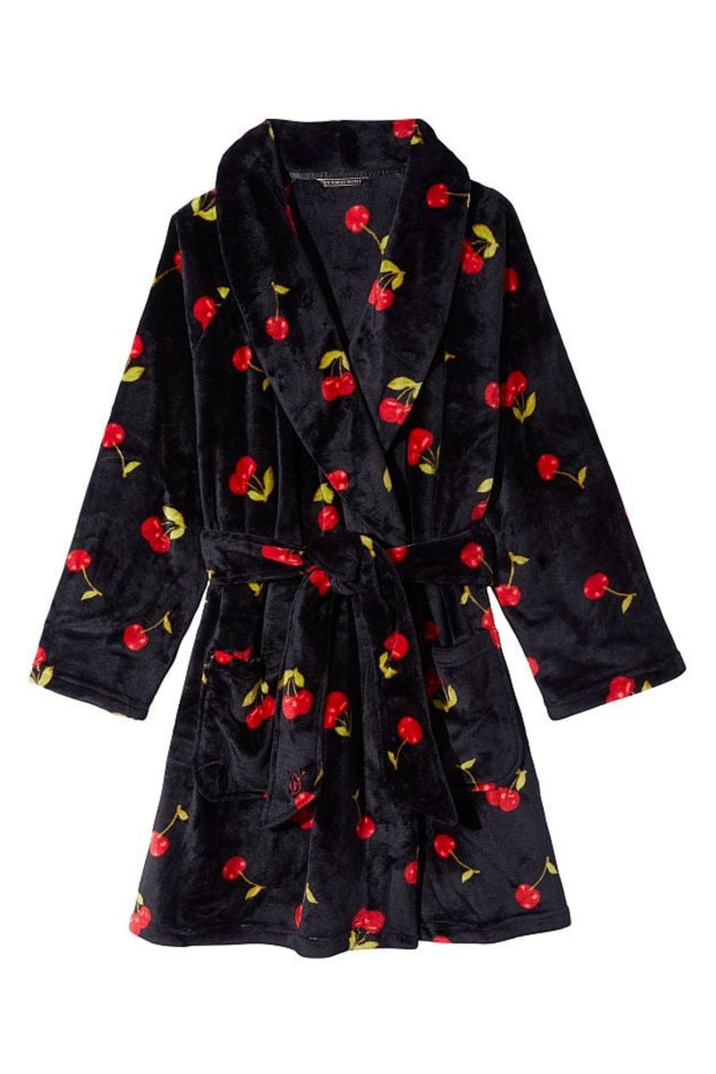 Victoria's Secret Cosy Kratke Dressing Gown Čierne | GWAYN-8925