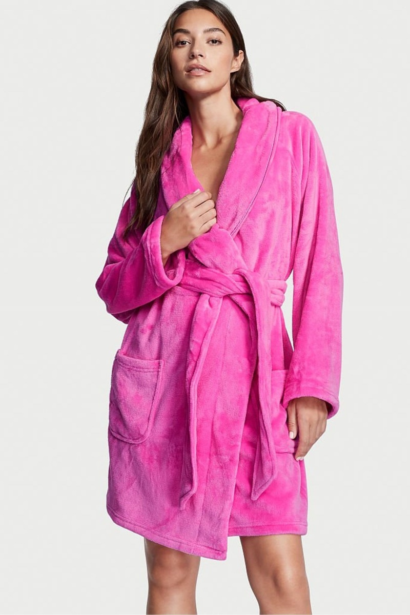 Victoria\'s Secret Cosy Kratke Dressing Gown Čierne | SDUIN-1256