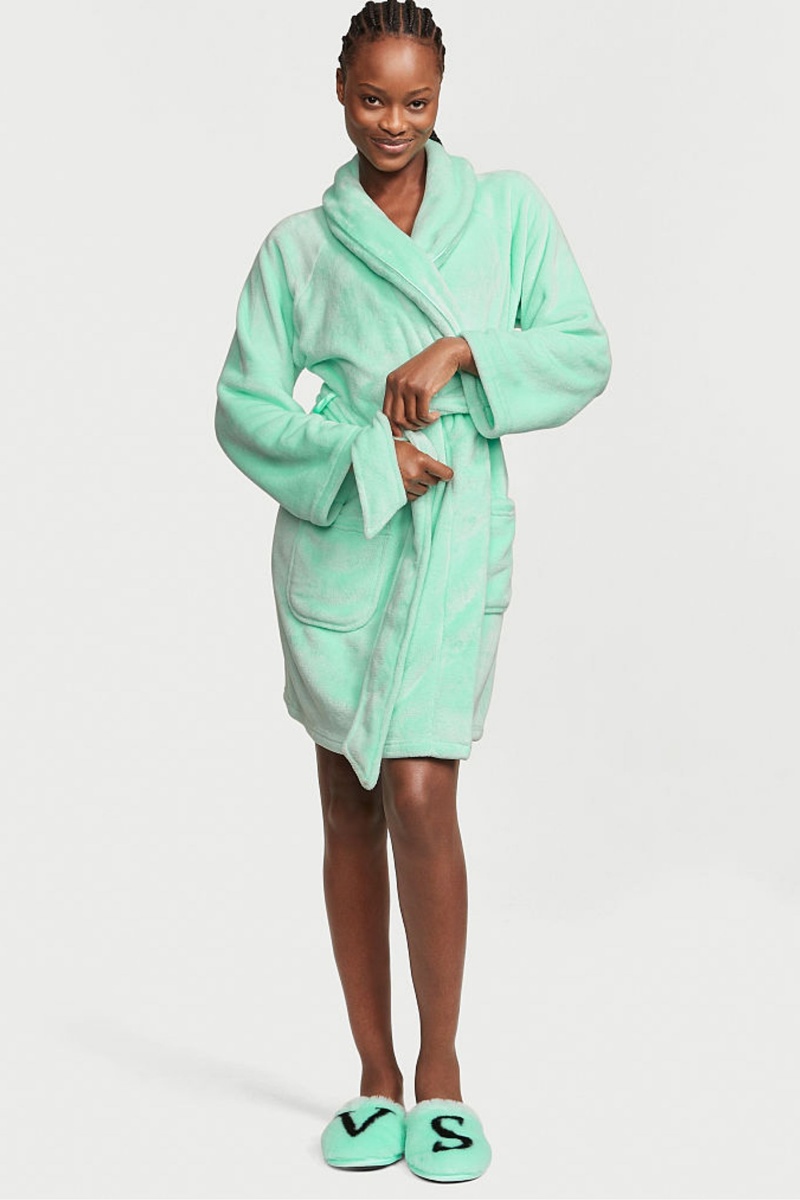 Victoria\'s Secret Cosy Kratke Dressing Gown Čierne | XCEOB-2963