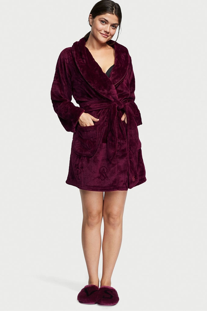 Victoria\'s Secret Cosy Kratke Dressing Gown Červené | ZWBVJ-7369