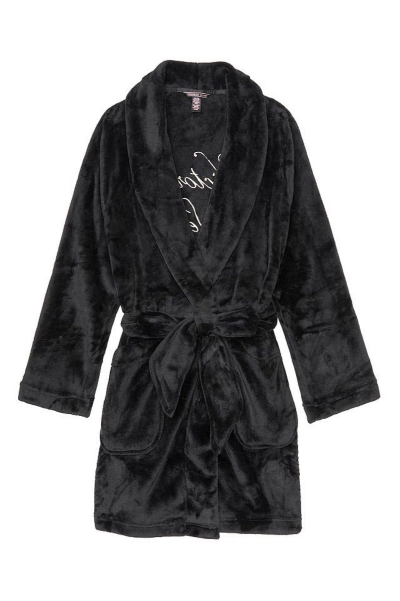 Victoria\'s Secret Cosy Kratke Robe Čierne | XDJCL-7028