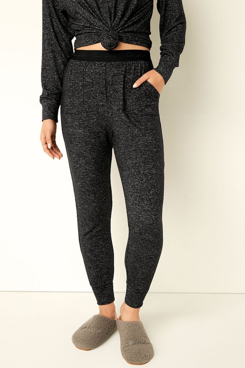 Victoria\'s Secret Cosy Pyjama Bottoms Čierne | SUEKP-4938