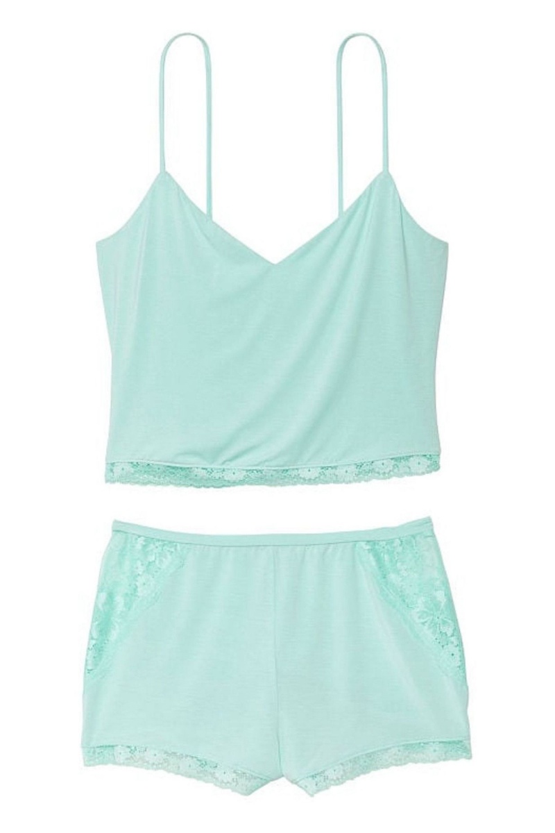 Victoria's Secret Crop Topped Modal Cami Top Set Modre | AJFVX-8493