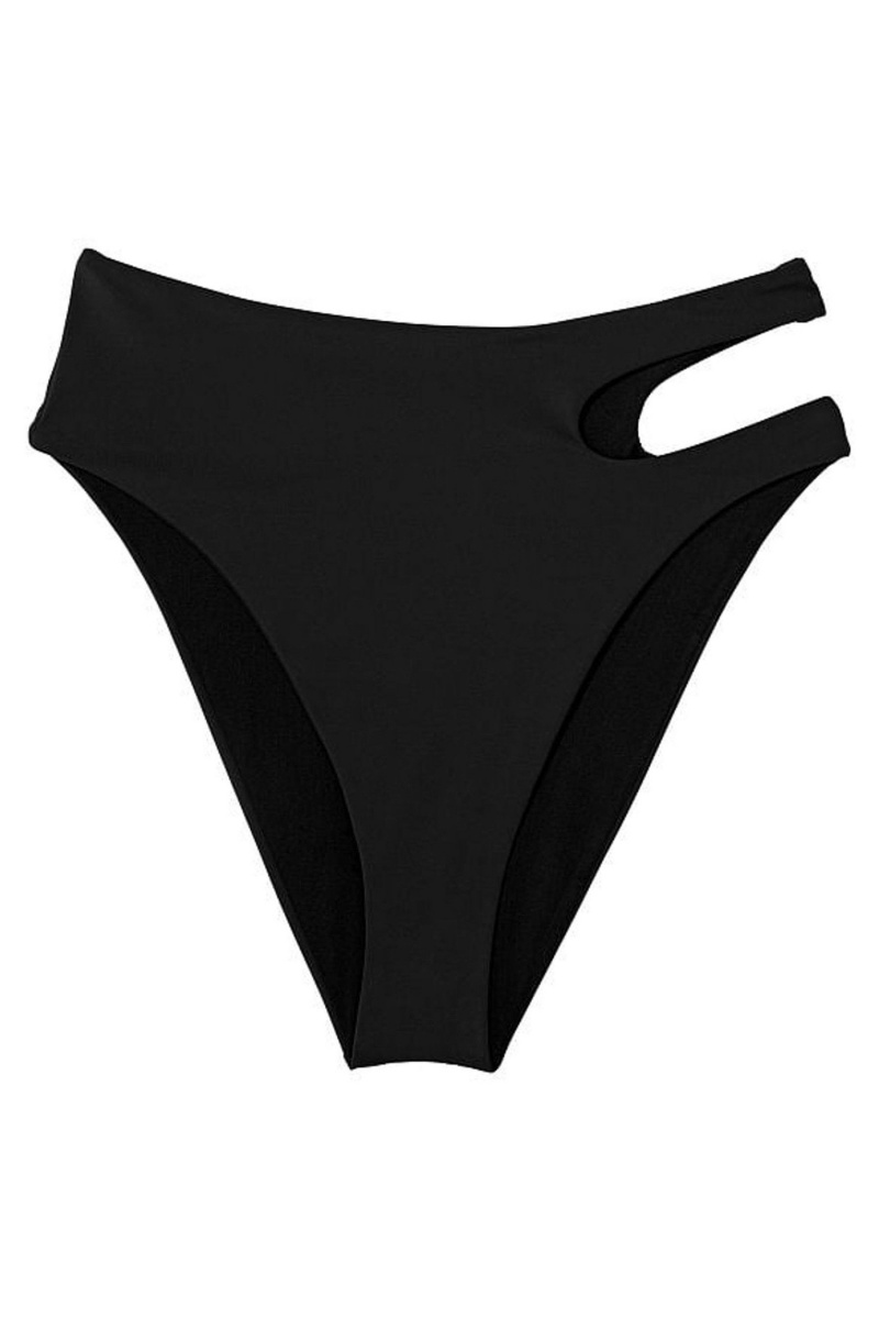 Victoria's Secret Cut Out High Pásom Cheeky Swim Bikiny Bottom Čierne | EMOSZ-5846