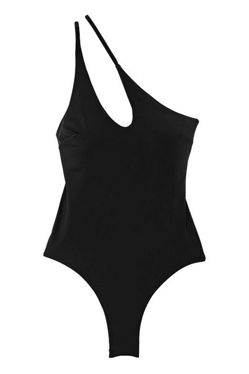 Victoria's Secret Cut Out One Shoulder One Piece Swimsuit Čierne | BXEYC-7382