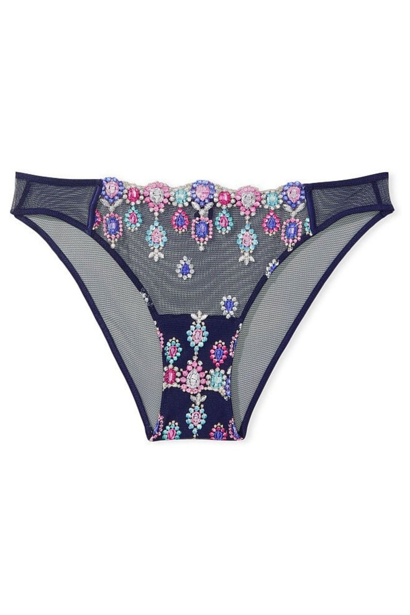 Victoria's Secret Dream Angels Bejeweled Embroidery Cheekini Knickers Námornícka Modrá Modre | IXRUA-9470