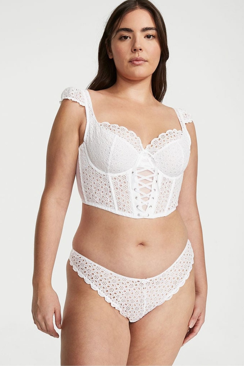 Victoria's Secret Dream Angels Broderie Scalloped Trim Bra Biele | GQAKV-5793