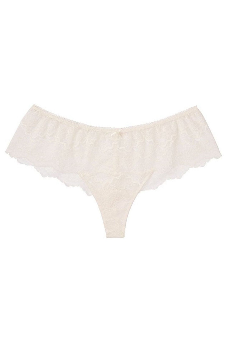 Victoria's Secret Dream Angels Cipkovane Hipster Tanga Knickers Biele | QCWIV-6274