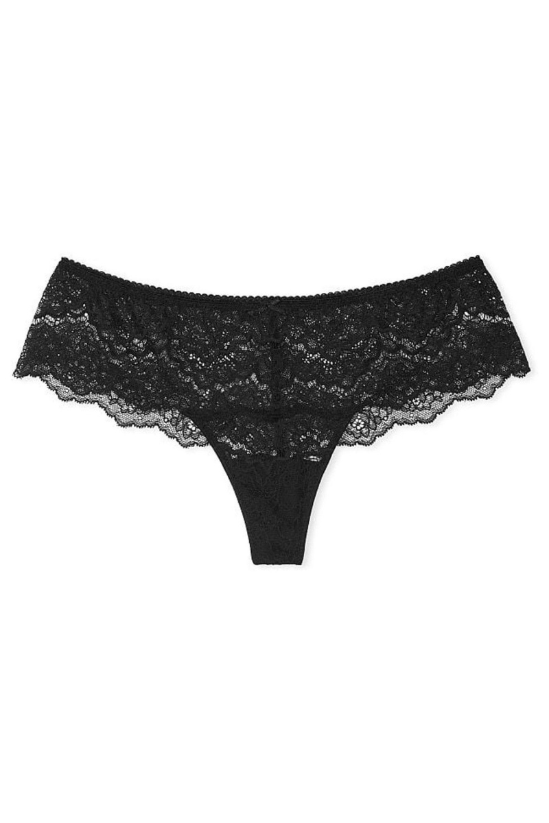 Victoria's Secret Dream Angels Floral Cipkovane Hipster Tanga Knickers Čierne | LHWAJ-0917