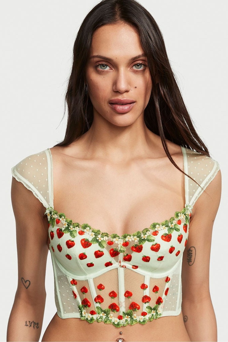 Victoria\'s Secret Dream Angels Strawberry Embroidered Bra Zelene | QFEPN-3672