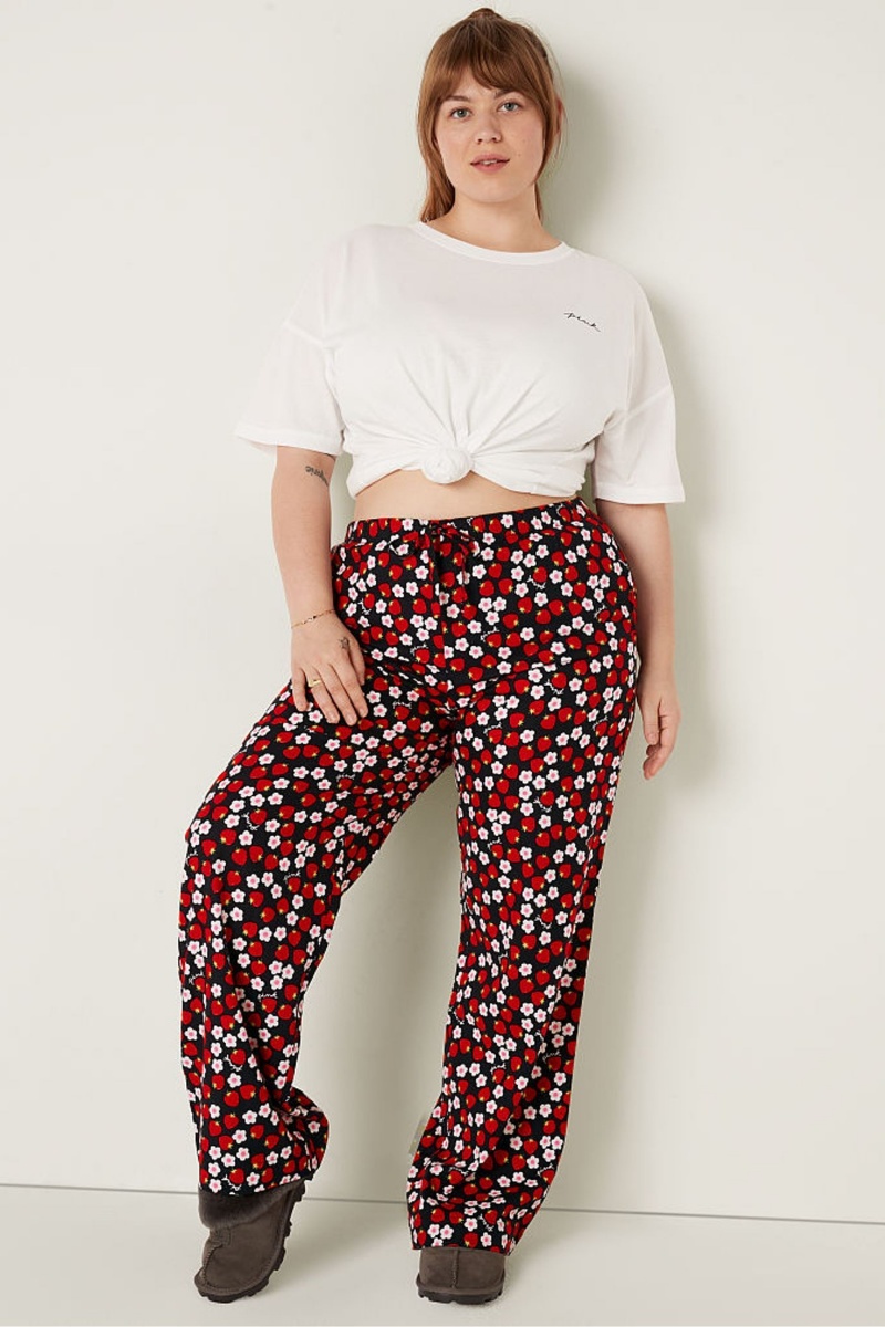 Victoria's Secret Flannel Pyjama Bottoms Čierne | FBAXN-9536