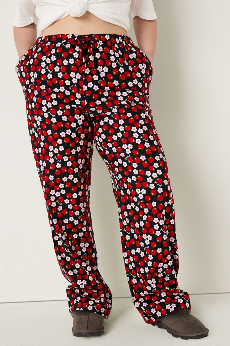 Victoria\'s Secret Flannel Pyjama Bottoms Čierne | FBAXN-9536