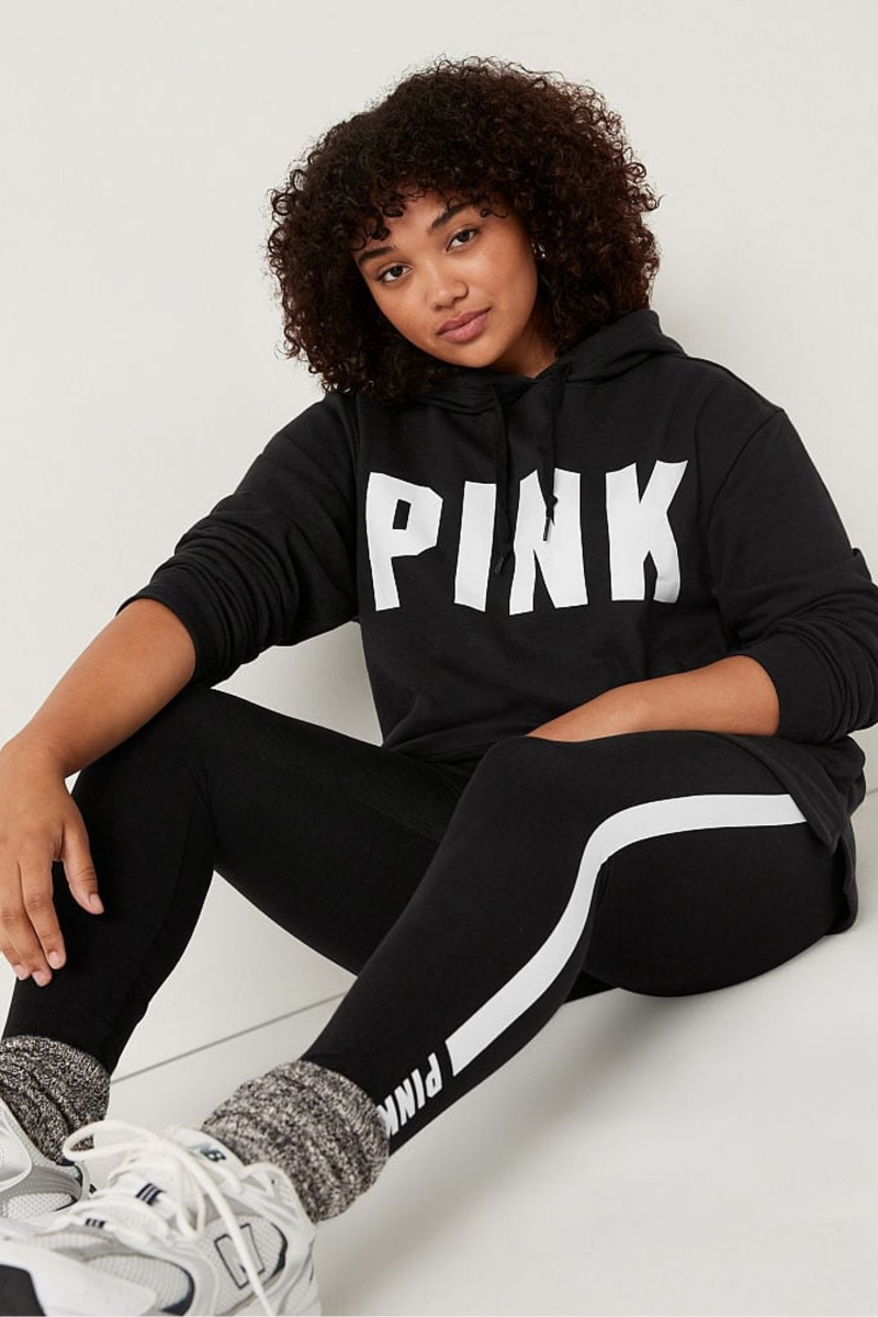 Victoria's Secret Fleece Campus Hoodie Čierne | EWSVT-6780