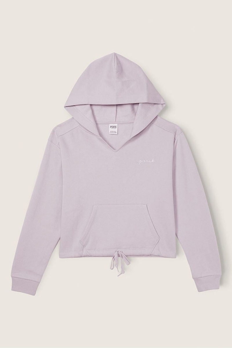 Victoria's Secret Fleece Cropped Cinched Campus Hoodie Nachový | TYKHU-7659