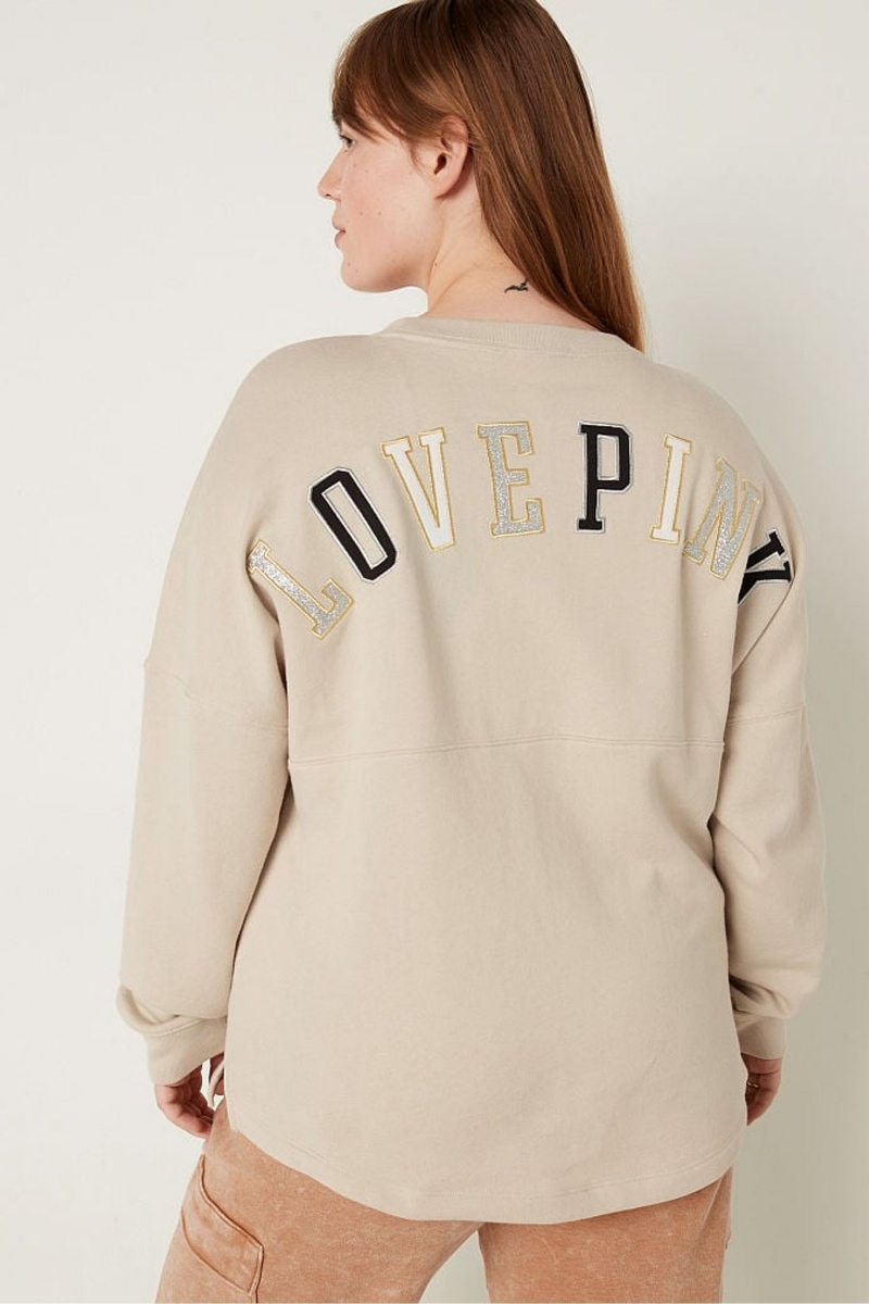 Victoria's Secret Fleece Long Sleeve Oversized Sweatshirt Zelene | FVOGW-3942