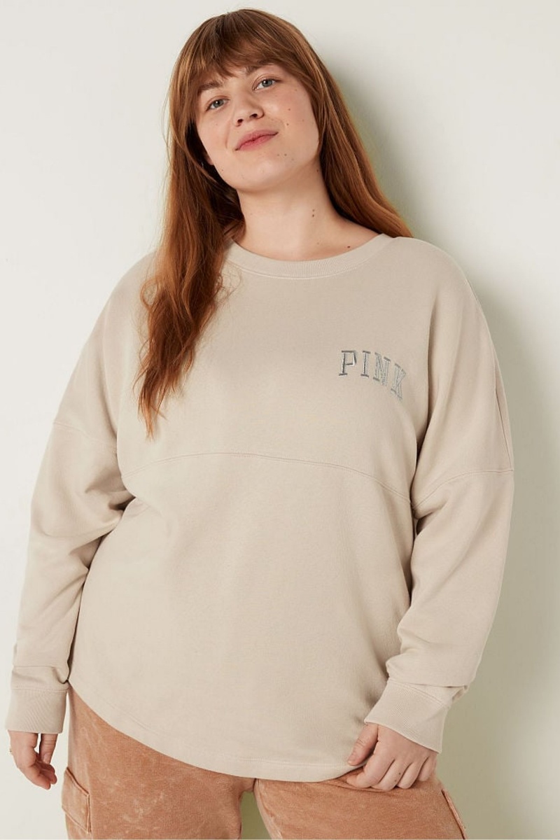 Victoria\'s Secret Fleece Long Sleeve Oversized Sweatshirt Zelene | FVOGW-3942