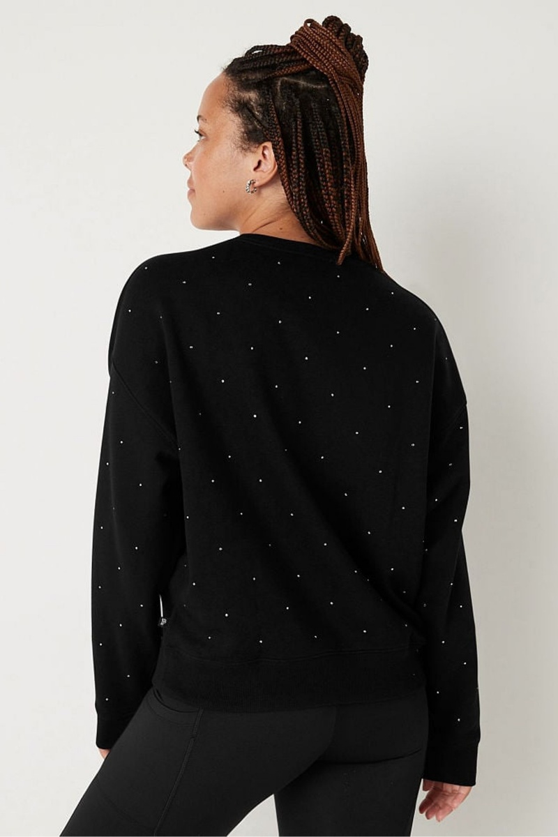 Victoria's Secret Fleece Long Sleeve Sweatshirt Čierne | OGUBC-2709