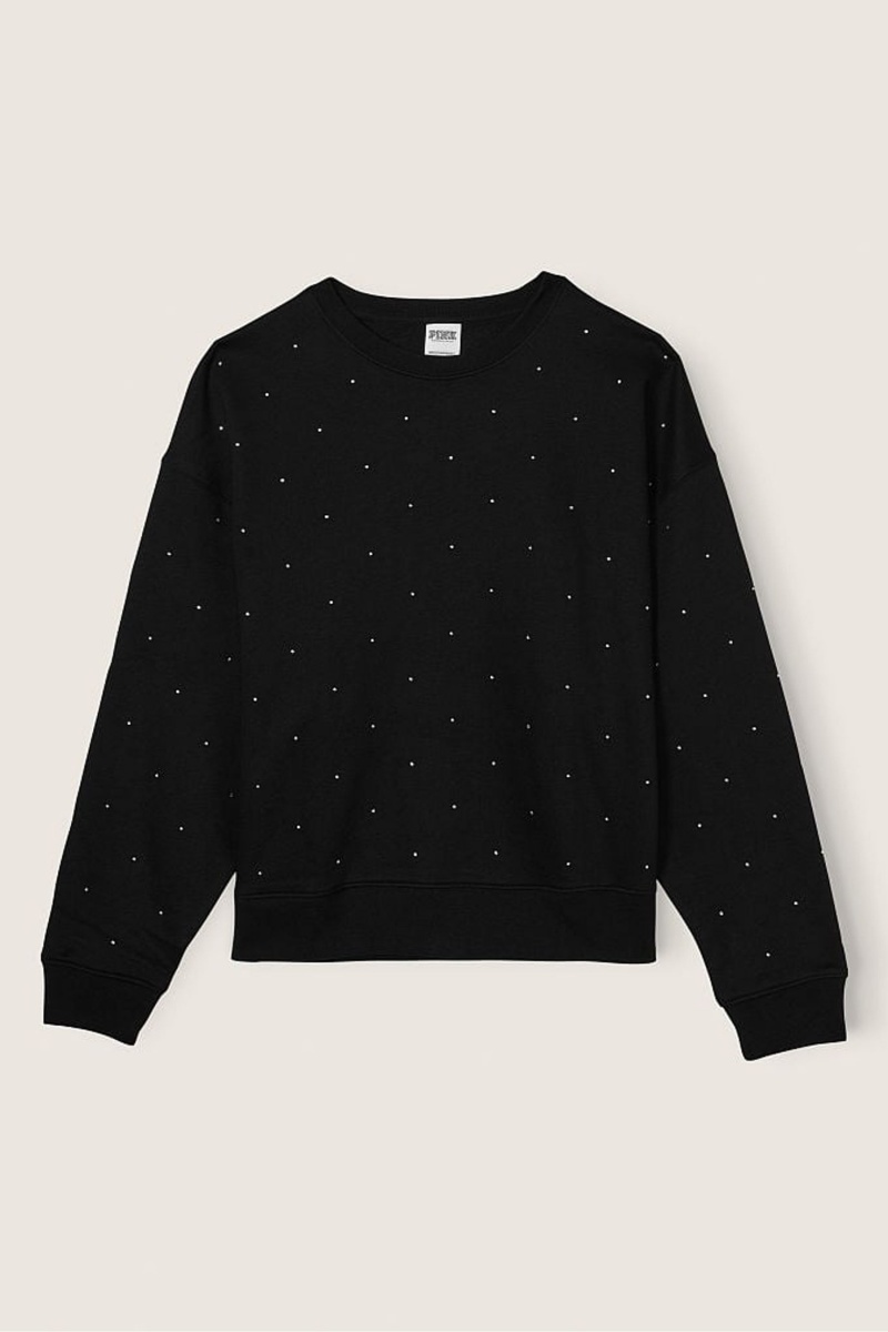 Victoria's Secret Fleece Long Sleeve Sweatshirt Čierne | OGUBC-2709