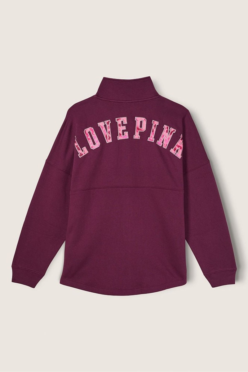 Victoria's Secret Fleece Oversized ZipUp Sweatshirt Bordove | ULIRV-4623