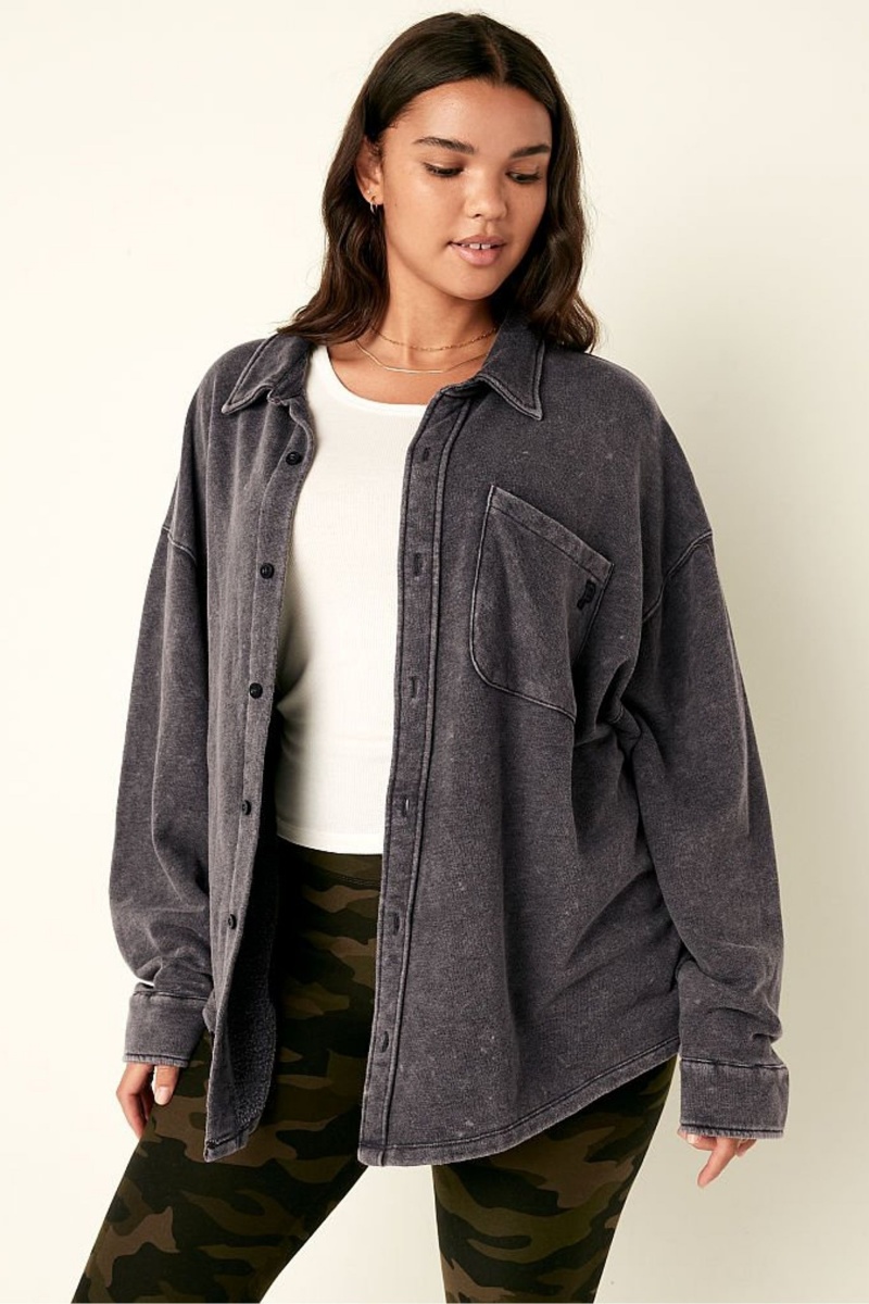 Victoria\'s Secret Fleece Shirt Jacket Modre Modre Svetlomodrá | LYHJZ-1576