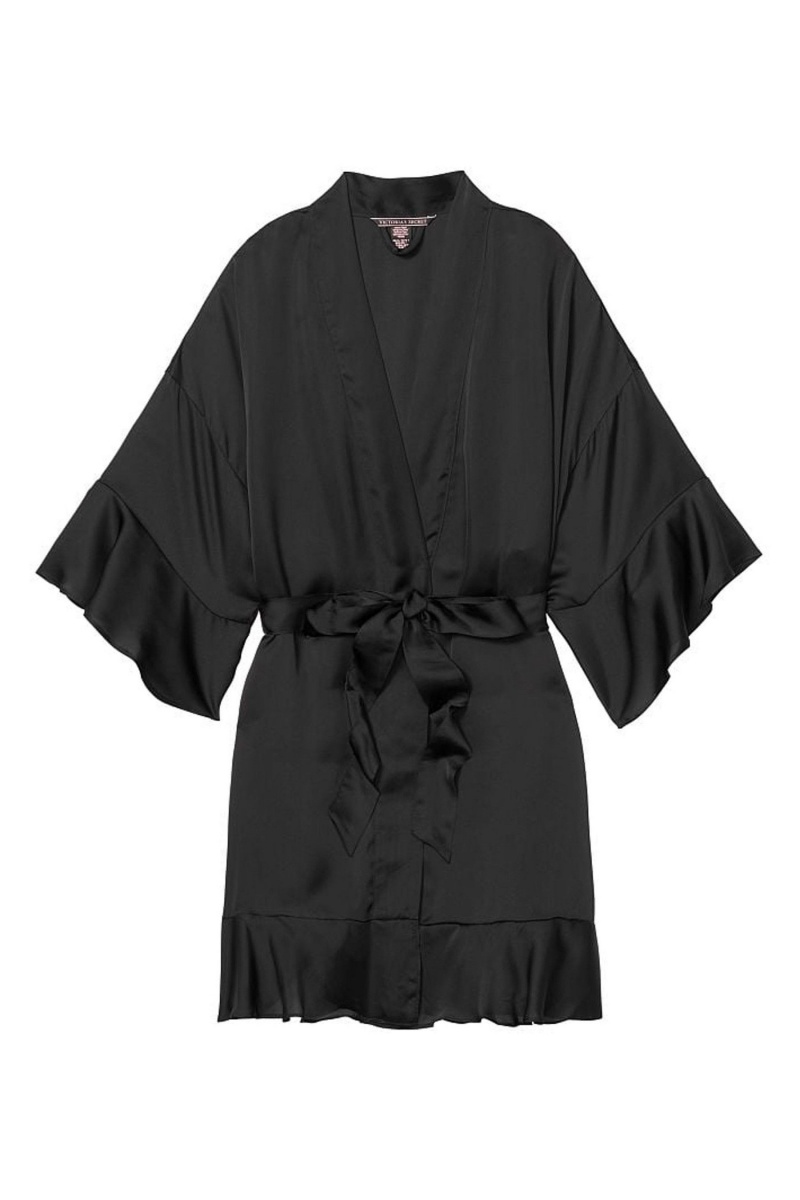 Victoria's Secret Flounce Satin Robe Ruzove Pruhované | IEUZF-5018