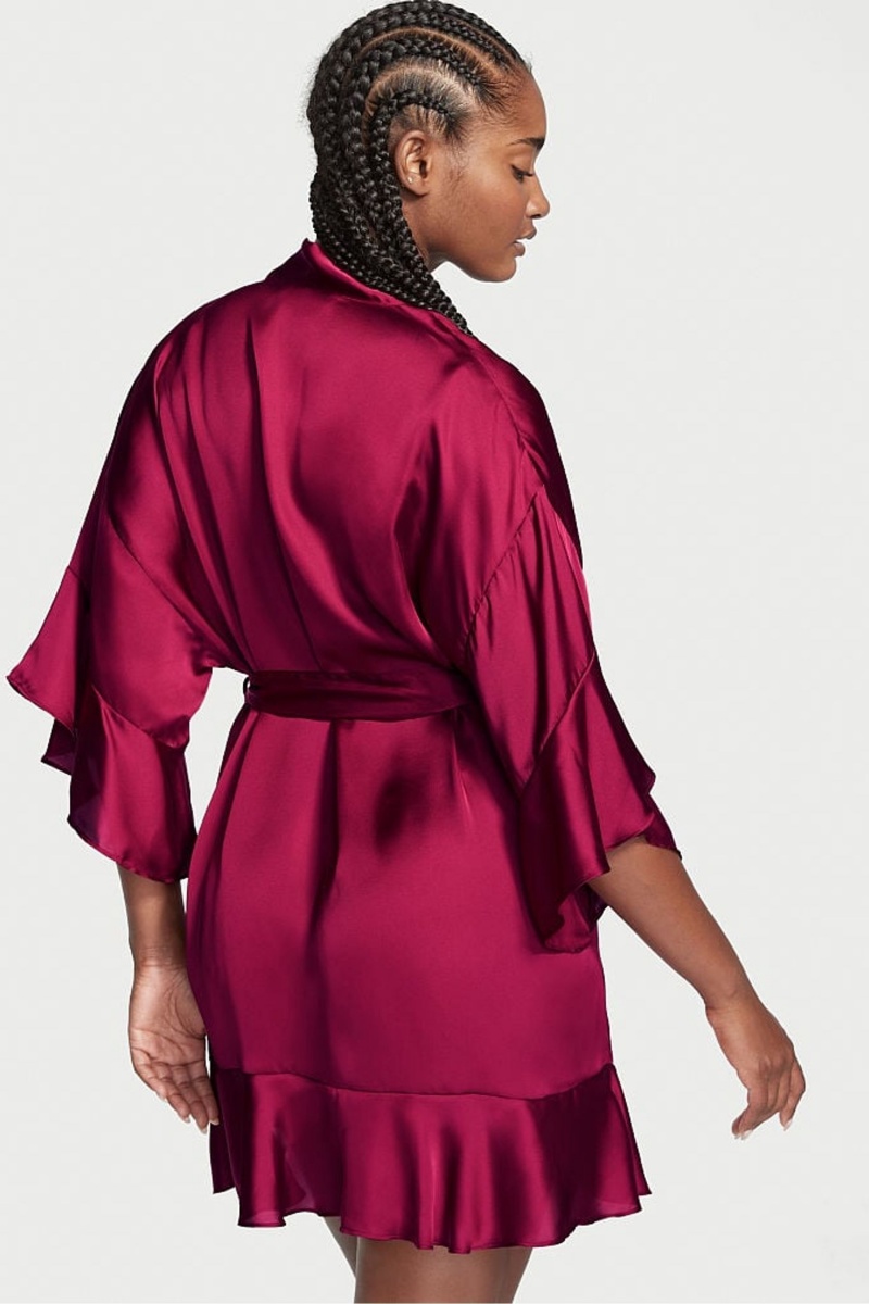 Victoria's Secret Flounce Satin Robe Červené | KZVFB-0654