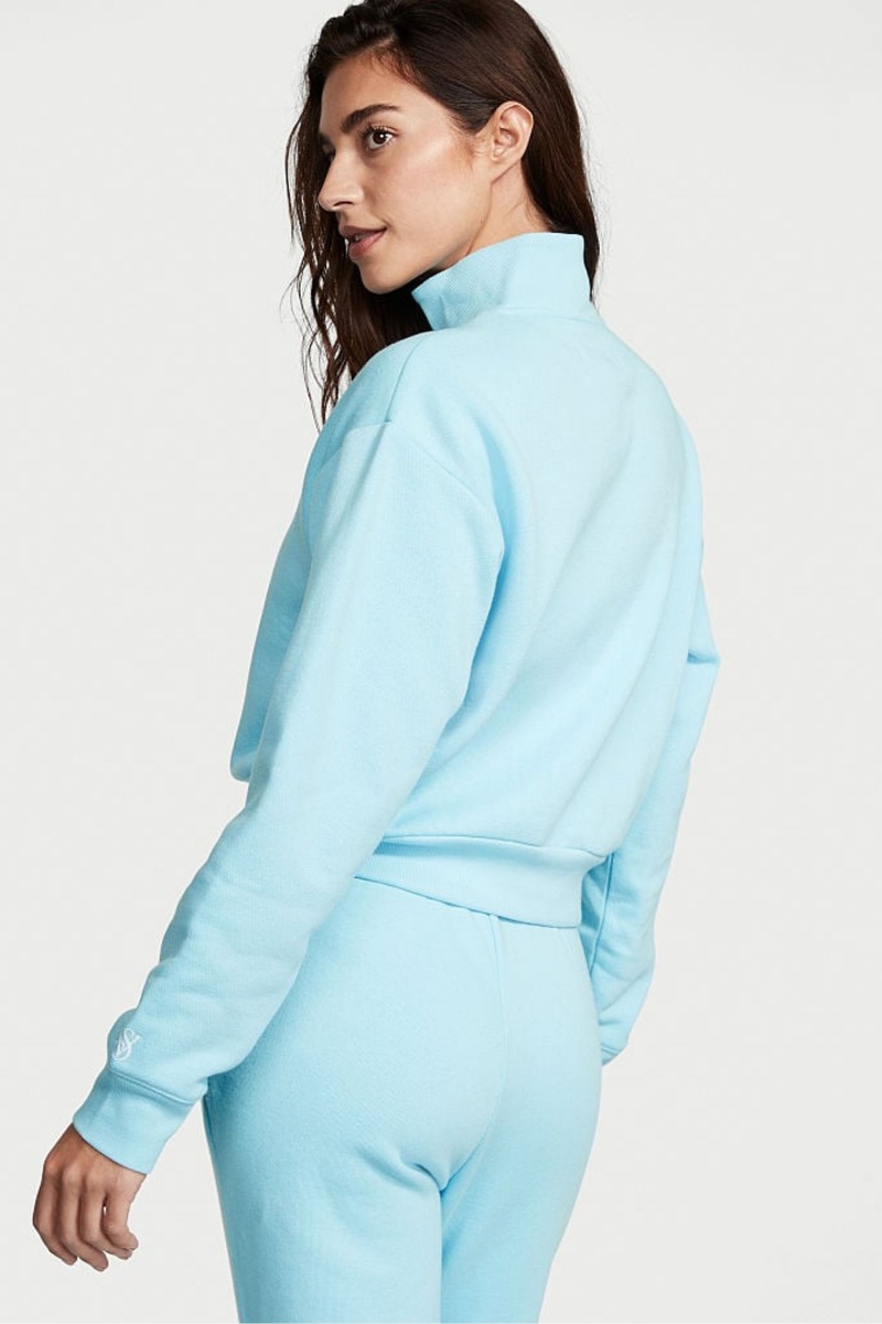 Victoria's Secret Half Zip High Neck Lounge Sweatshirt Zelene | POBSF-0247