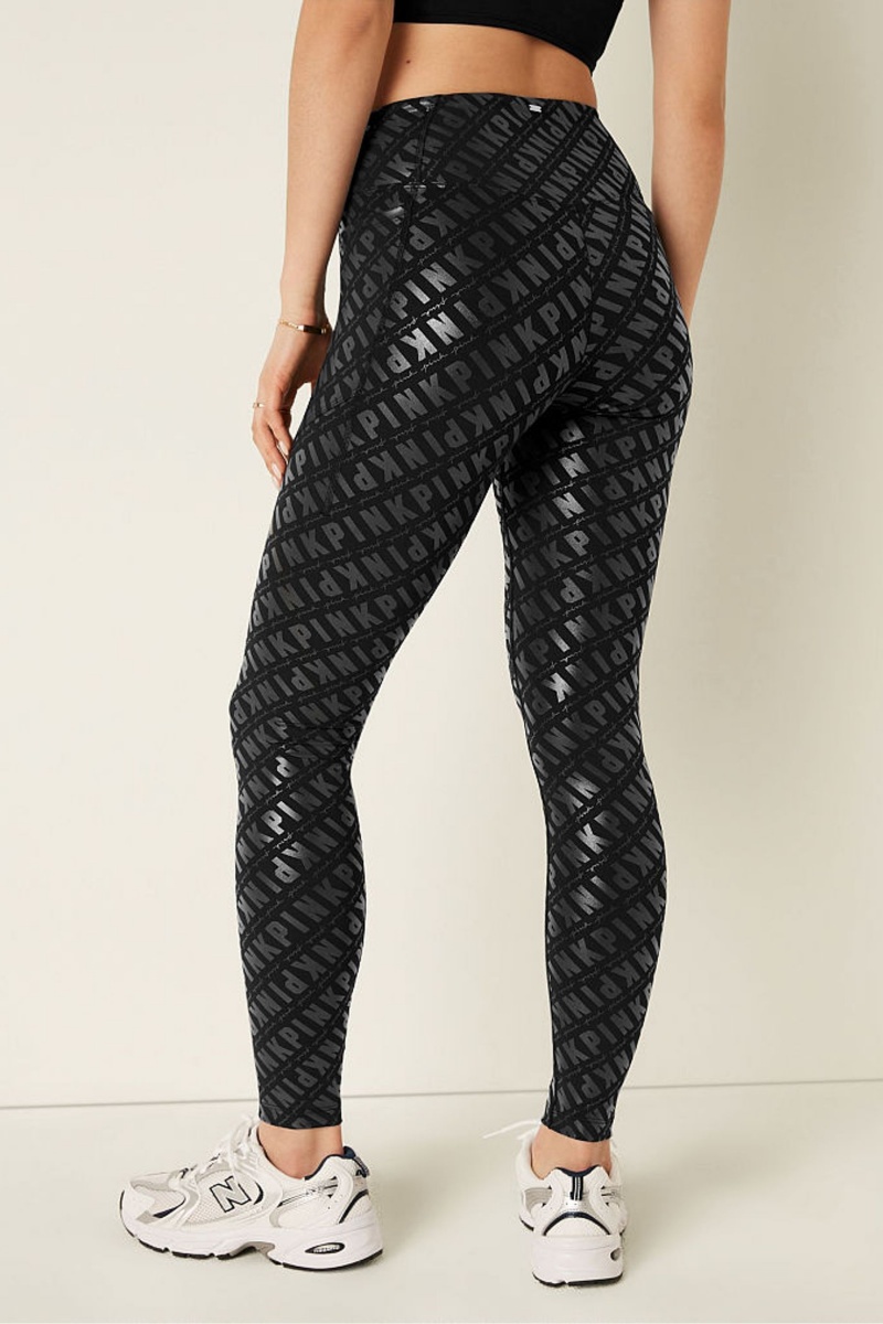 Victoria's Secret High Pásom Full Length Legging Čierne | AXHKE-0495