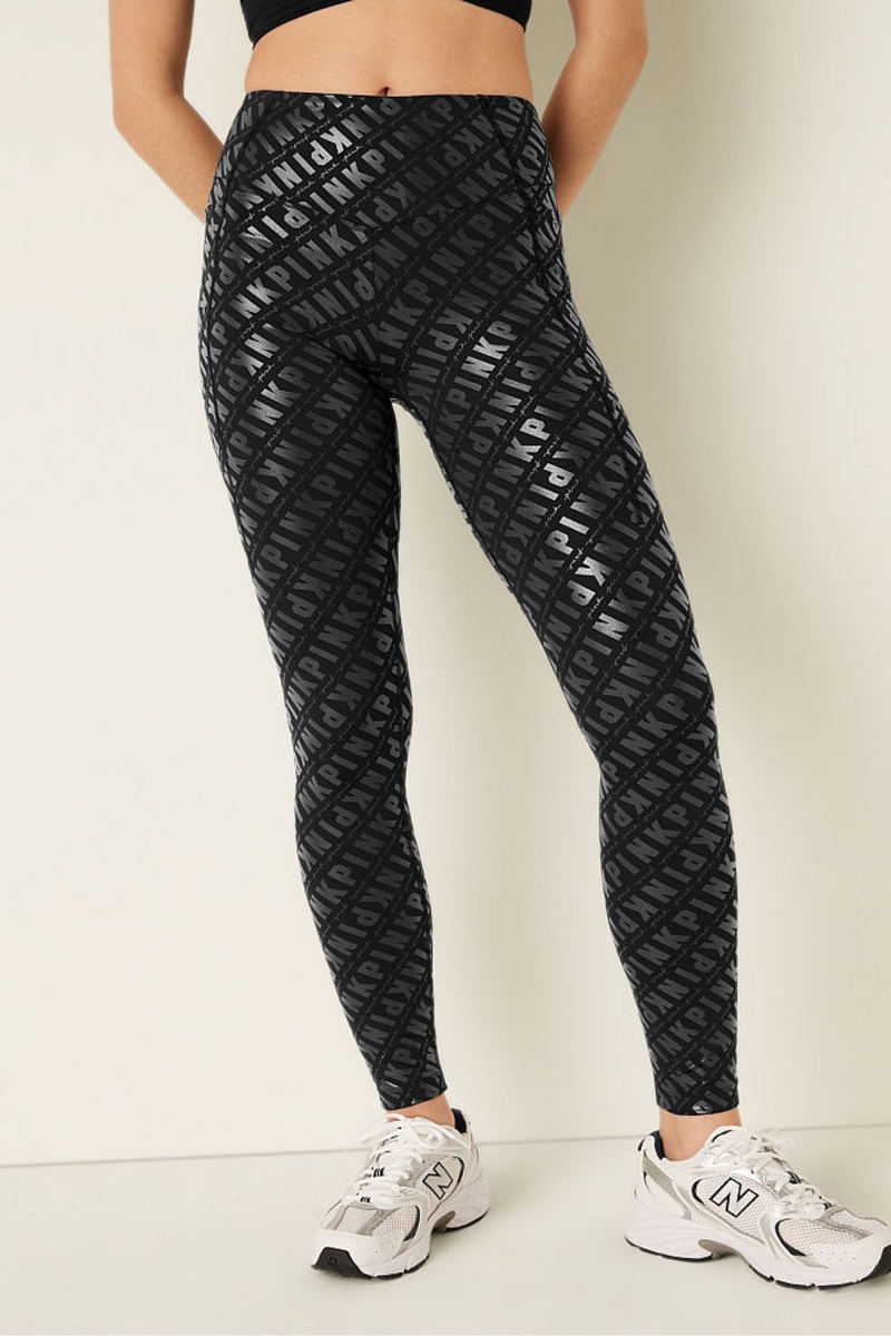 Victoria\'s Secret High Pásom Full Length Legging Čierne | AXHKE-0495