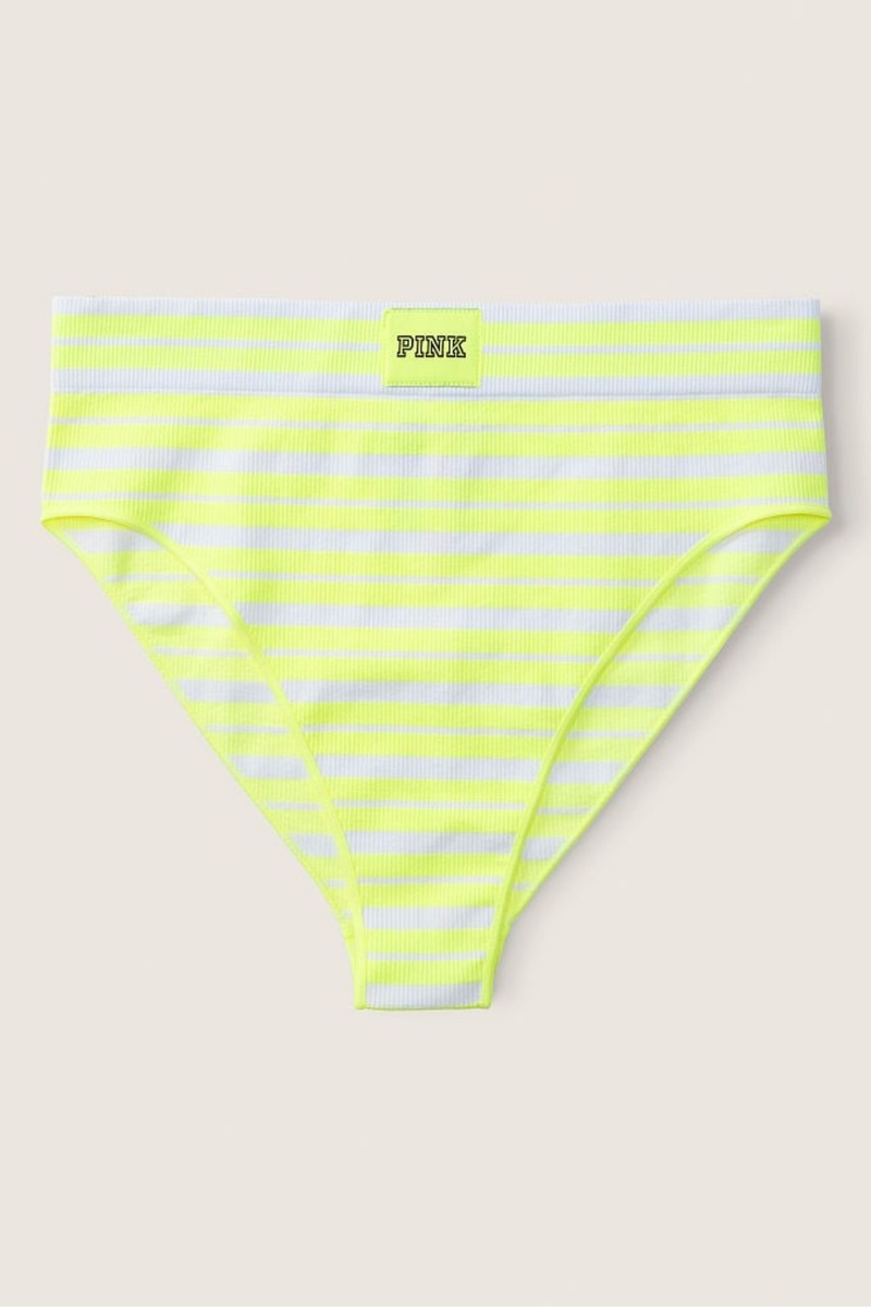 Victoria's Secret High Pásom Rib Seamless Bikiny Bottoms Ruzove | ZXQYW-8401