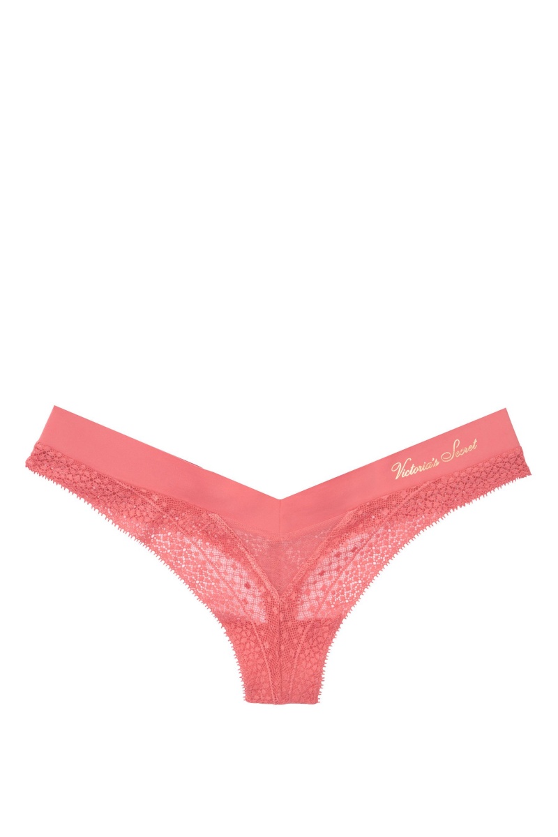 Victoria's Secret Incredible Allover Cipkovane Tanga Knickers Lilac Moon | DHQOC-3847