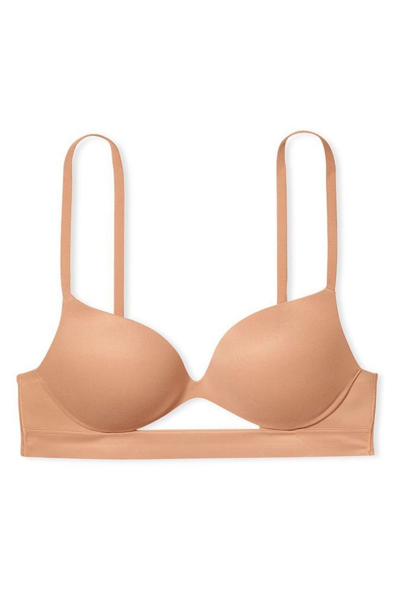 Victoria's Secret Incredible Smooth Non Wired Push Up Bra Toasted Sugar Nude | YWLDA-2896