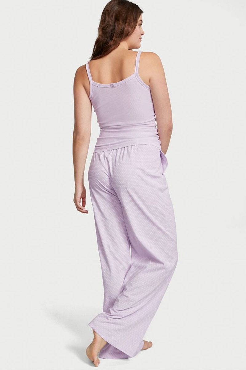 Victoria's Secret Knit Long Pyjamas Čierne | XSAPB-7841