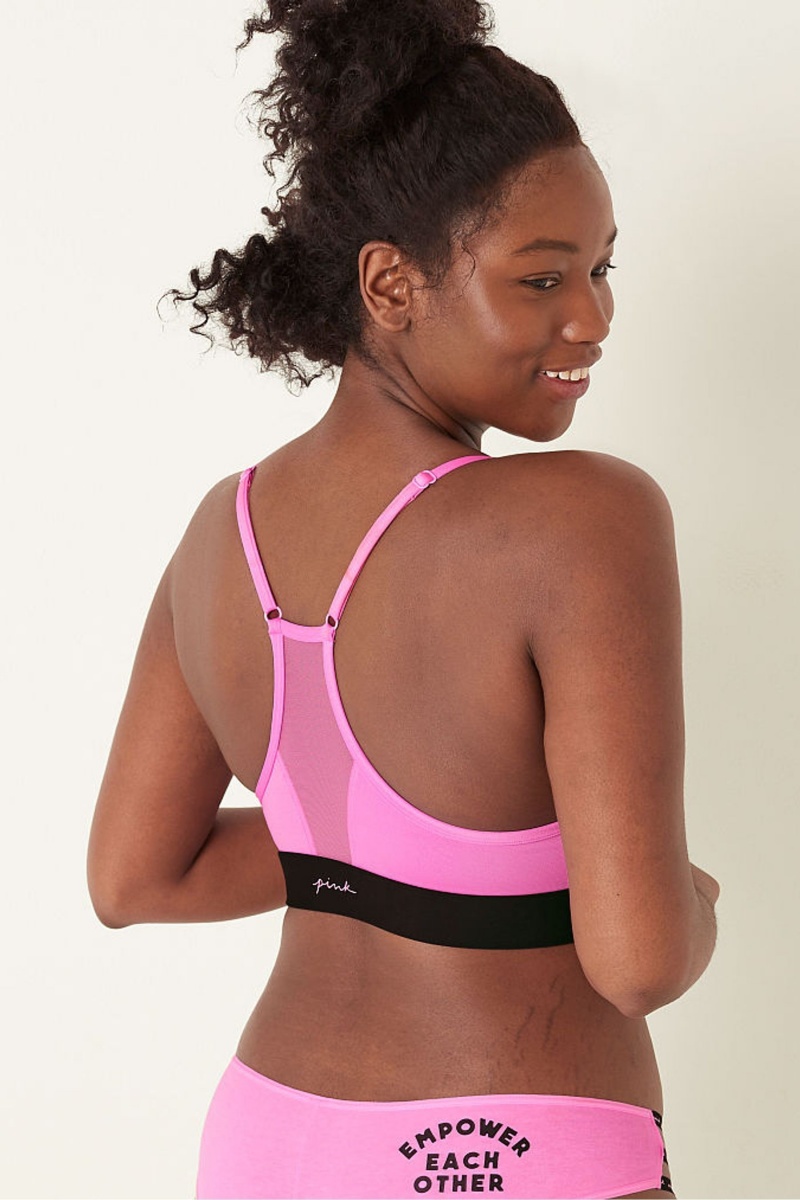 Victoria's Secret Lightly Podsite Low Impact Sports Bra Neon Bubble Empower Each Other | BYDIK-2485