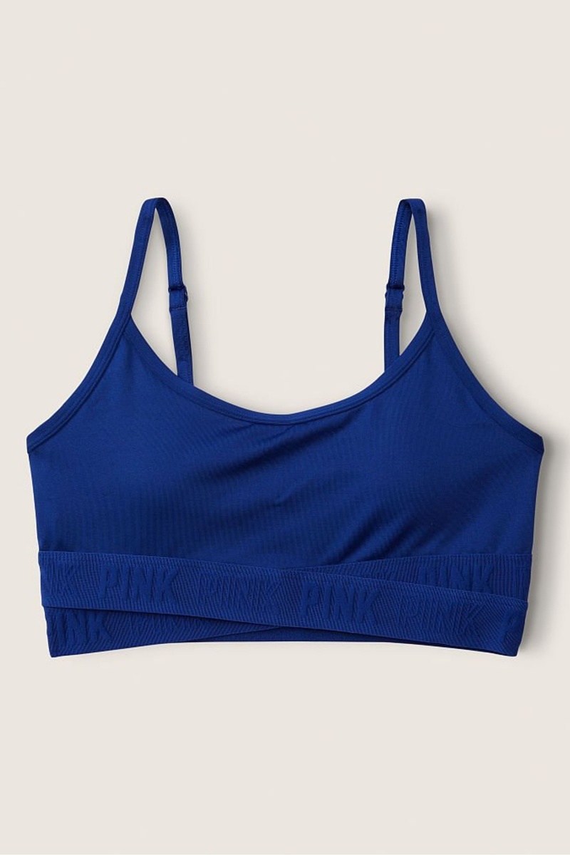 Victoria's Secret Lightly Podsite Low Impact Crossover Sports Bra Modre | KTSNP-1452