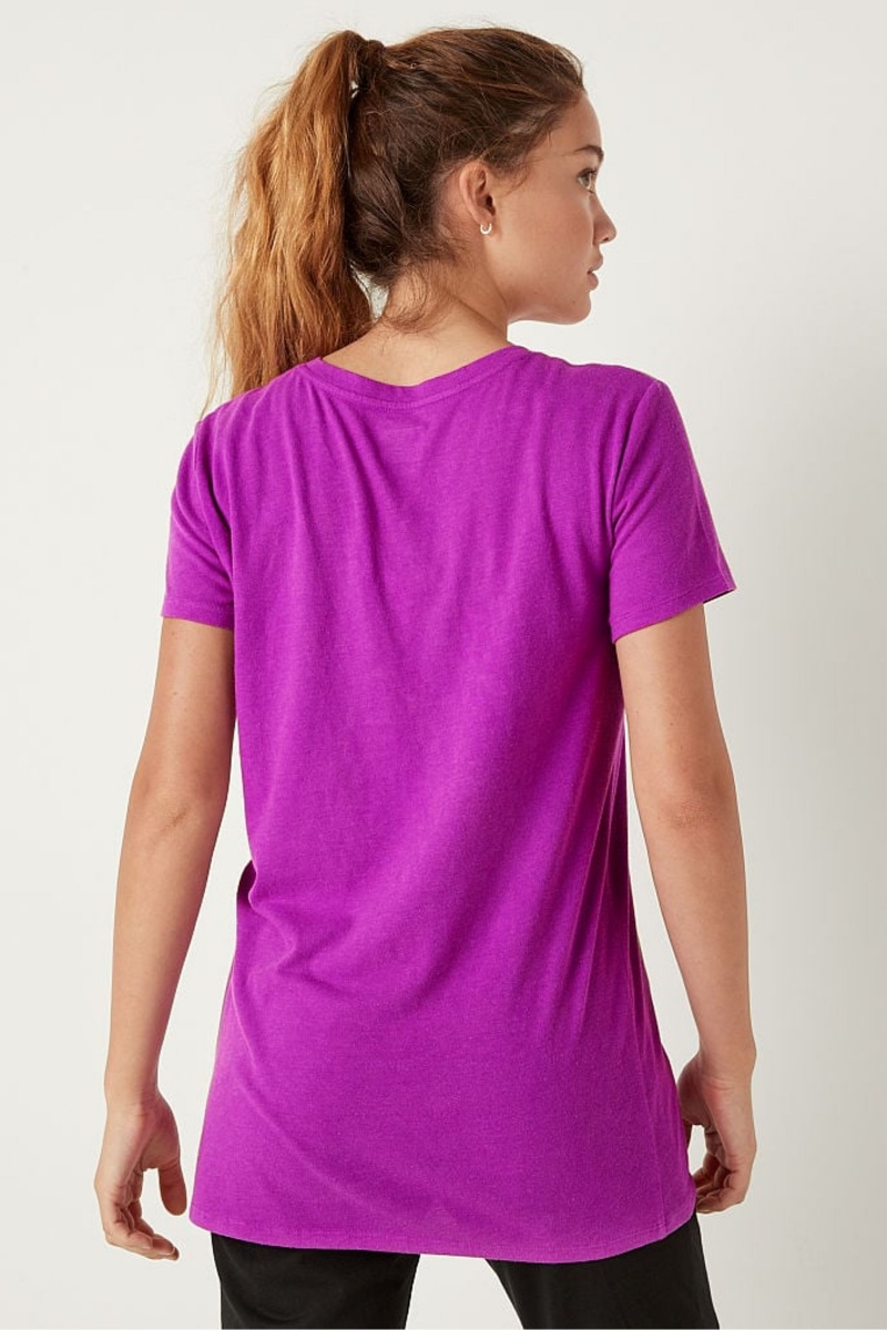 Victoria's Secret Logo Kratke Sleeve T-Shirt Ruzove | QUKAO-2951