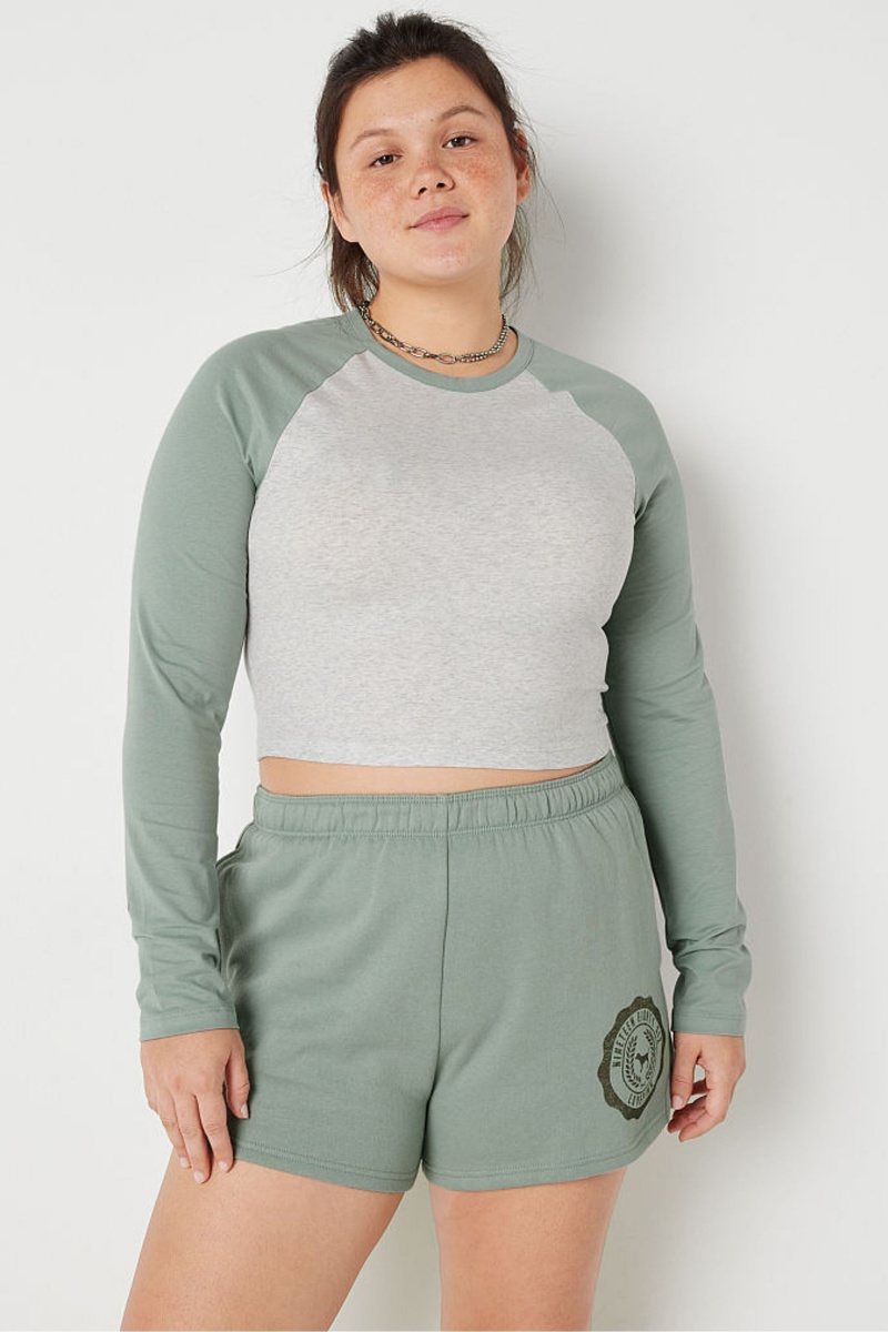 Victoria\'s Secret Long Sleeve Crop T-Shirt Zelene | DKGRN-4905