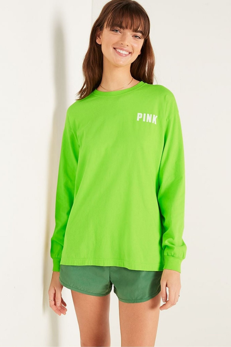 Victoria\'s Secret Long Sleeve T-Shirt Zelene | HXJRA-5729