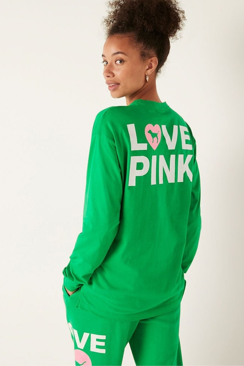 Victoria's Secret Long Sleeve T-Shirt Zelene | XVEJM-8026