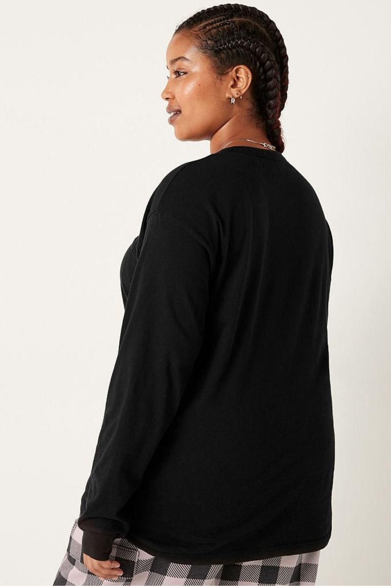 Victoria's Secret Long Sleeve T-Shirt Čierne | MHVGK-6429