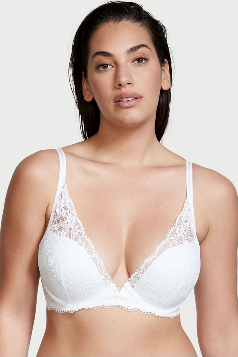 Victoria's Secret Love Cloud Cipkovane Half Pad Plunge Bra Čierne | NQIMD-3756